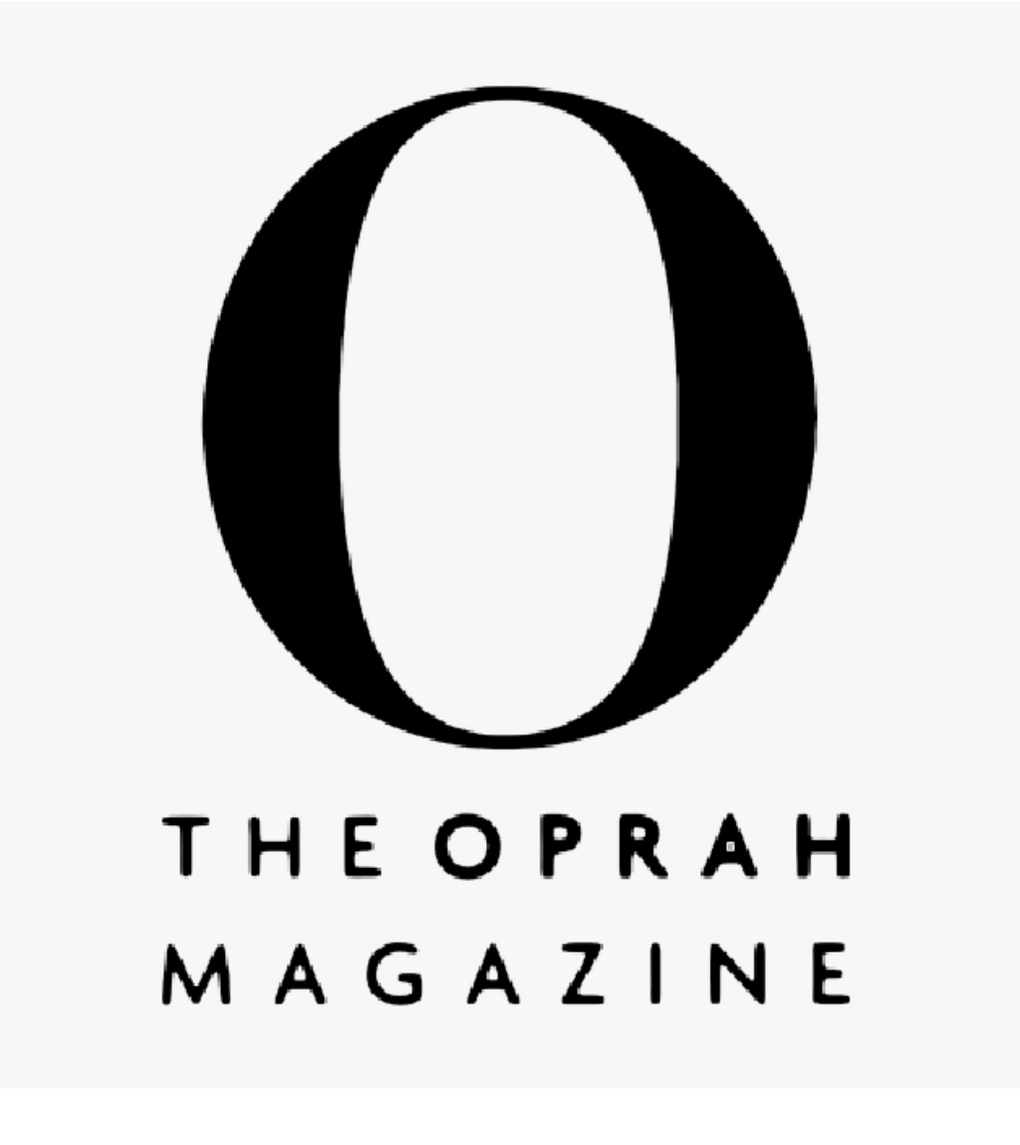 Black 'O' logo with 'The Oprah Magazine' text on a white background
