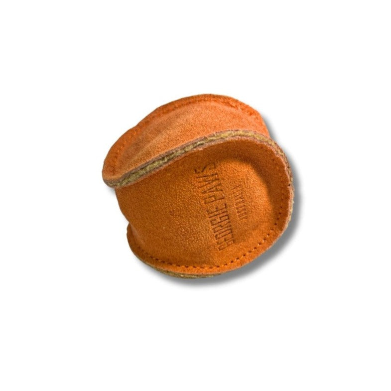 A small Ball Ochre shoe with the word Georgie Paws embroidered on it.