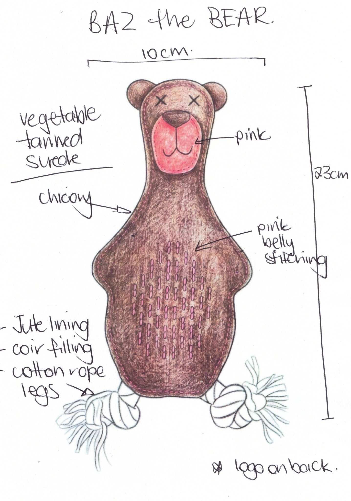 Baz the Bear Dog Toy - Brown - Georgie PawsBaz the Bear Dog Toy - Brownsmall dogGeorgie Paws