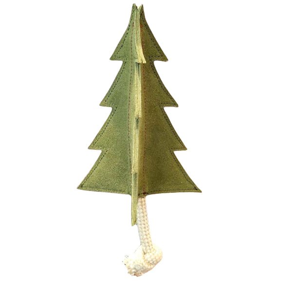 Pine Tree Dog Toy, a handmade buffalo suede dog toy by Georgie Paws